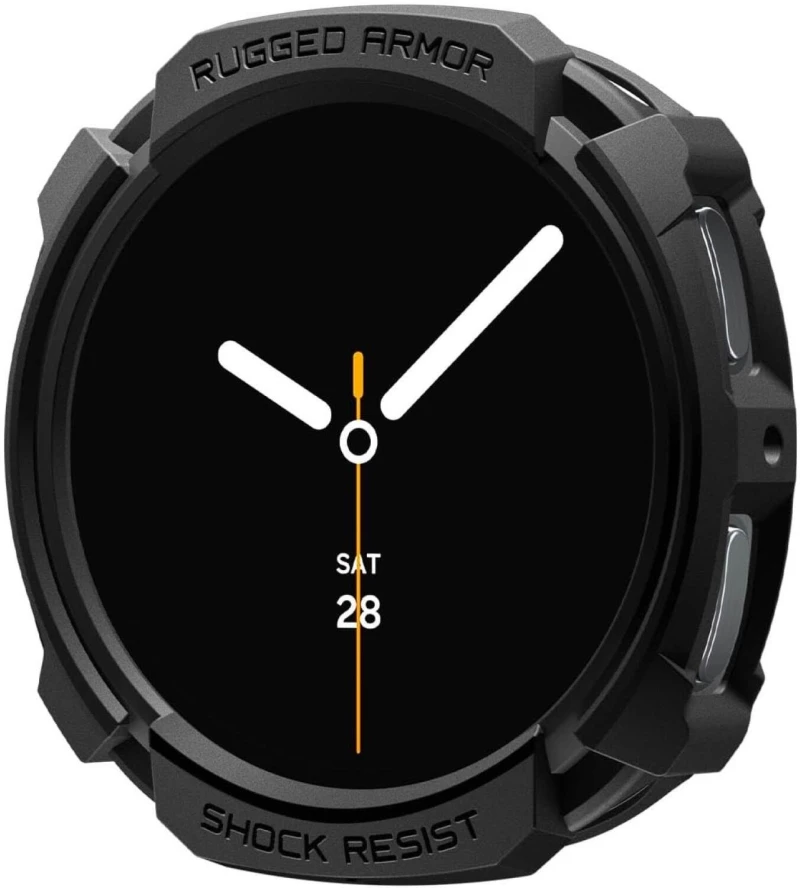 Θήκη Samsung Galaxy Watch 8 40mm Spigen Rugged Armor Ανθεκτική Σιλικόνης - Matte Black (ACS10004)