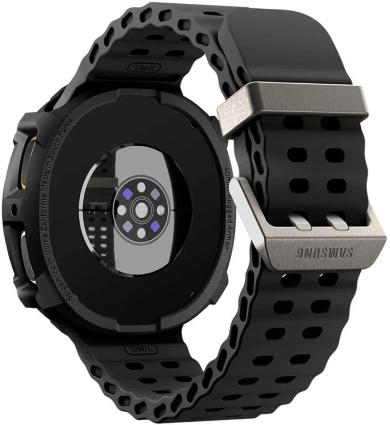 Θήκη Samsung Galaxy Watch 8 40mm Spigen Rugged Armor Ανθεκτική Σιλικόνης - Matte Black (ACS10004)