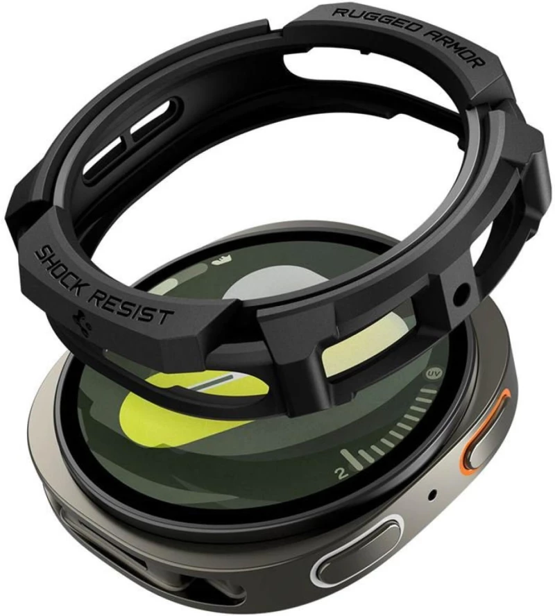 Θήκη Samsung Galaxy Watch 8 40mm Spigen Rugged Armor Ανθεκτική Σιλικόνης - Matte Black (ACS10004)