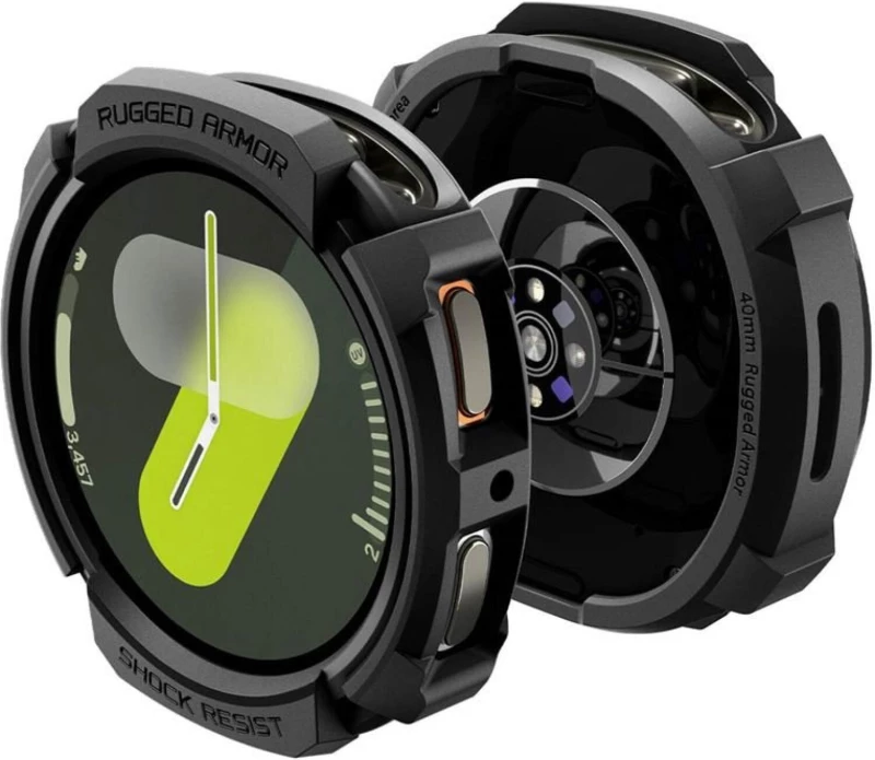 Θήκη Samsung Galaxy Watch 8 40mm Spigen Rugged Armor Ανθεκτική Σιλικόνης - Matte Black (ACS10004)