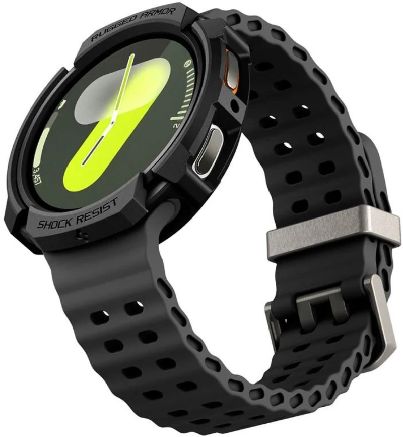 Θήκη Samsung Galaxy Watch 8 40mm Spigen Rugged Armor Ανθεκτική Σιλικόνης - Matte Black (ACS10004)