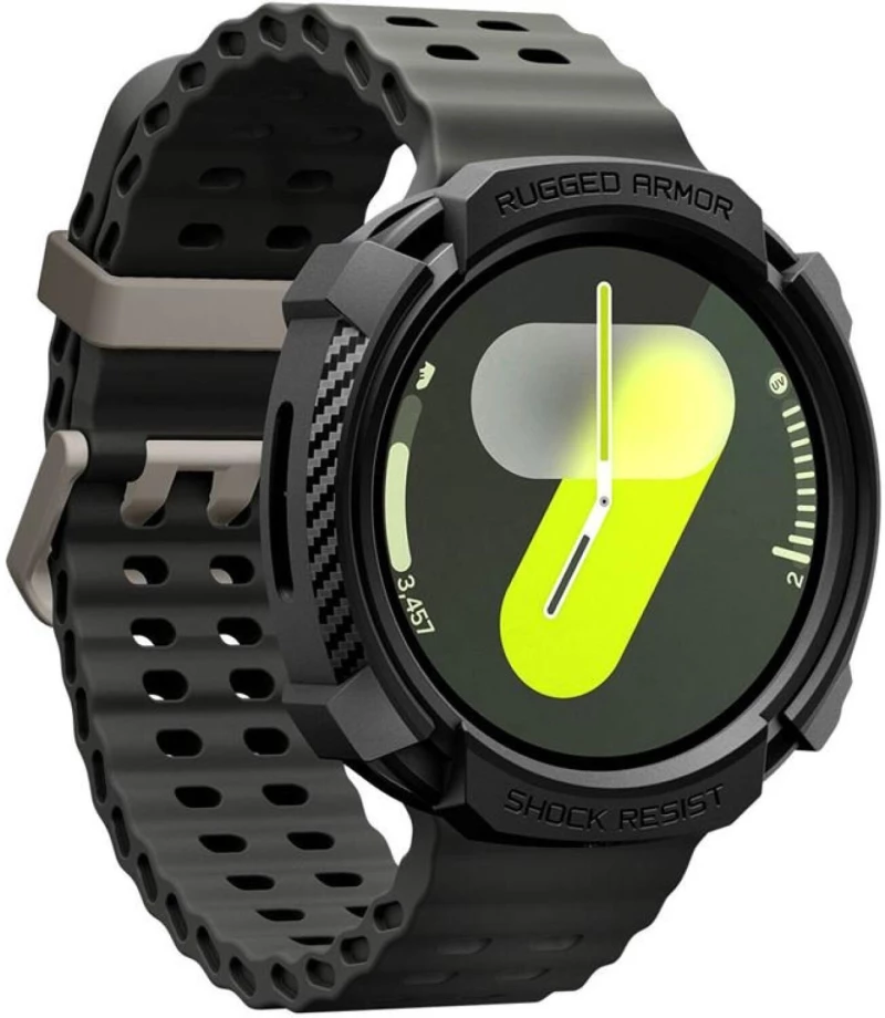 Θήκη Samsung Galaxy Watch 8 40mm Spigen Rugged Armor Ανθεκτική Σιλικόνης - Matte Black (ACS10004)