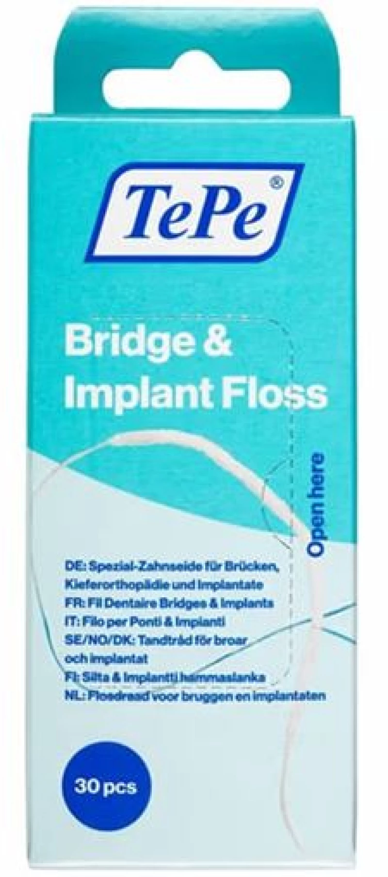 Tepe Bridge & Implant Floss Οδοντικό Νήμα με Σπογγώδες Τμήμα 30 τμχ