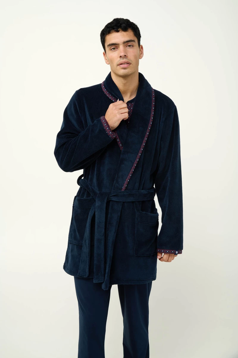 Σταυρωτή Ανδρική Fleece Ρόμπα - 23616