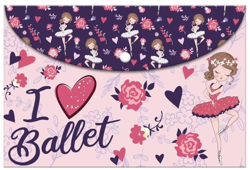 Φάκελος με Κουμπί Α4 Must Team Happy I Love Ballet