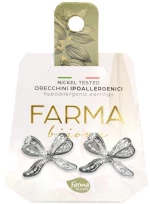 Farma Bijoux Υποαλλεργικά Σκουλαρίκια Ασημί Φιόγκος (BEG013)