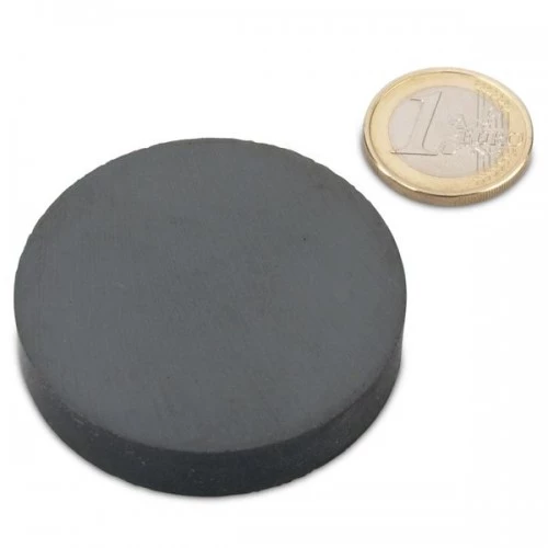 Μαγνήτης Δίσκος Φ50x10mm Φερρίτης Δύναμη Έλξης 3kg
