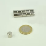 Μαγνήτης Δίσκος Φ8x8mm Νεοδυμίου Δύναμη Έλξης 2,5kg