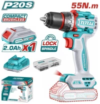 Δραπανοκατσάβιδο μπαταρίας 55Nm 20V με 2 μπαταρίες 2Ah & φορτιστή TOTAL TDLI205582E