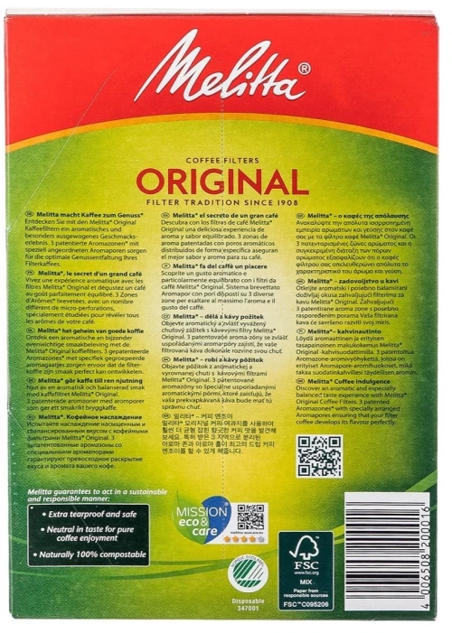 Melitta 40 Φίλτρα Καφέ Χάρτινα