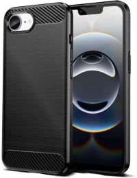 Θήκη TPU Carbon Fiber Style για iPhone 16e - Μαύρο