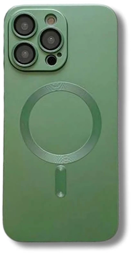 Θήκη TPU Σιλικόνης GREEN ON με Magsafe και Προστατευτικό Τζαμάκια Κάμερας για iPhone 14 Pro Max - Πράσινο