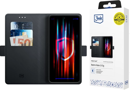 3mk Wallet Case for Xiaomi Redmi Note 13 5G - Black
