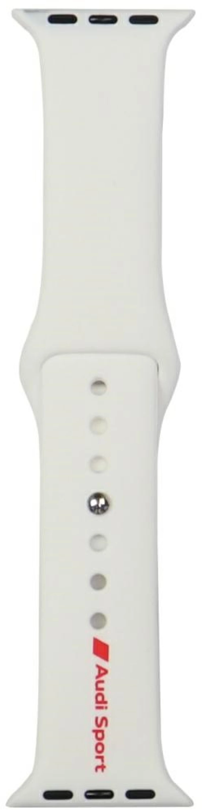 Audi Sport Red Logo Silicone Watch Strap for Apple Watch 40 / 41 / 42 mm - white
