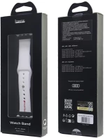 Audi Sport Red Logo Silicone Watch Strap for Apple Watch 40 / 41 / 42 mm - white