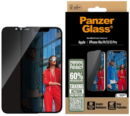 PanzerGlass - Privacy Screen Protection - iPhone 16e - 14 - 13 - 13 Pro - Ultra-Wide Fit / Electronics