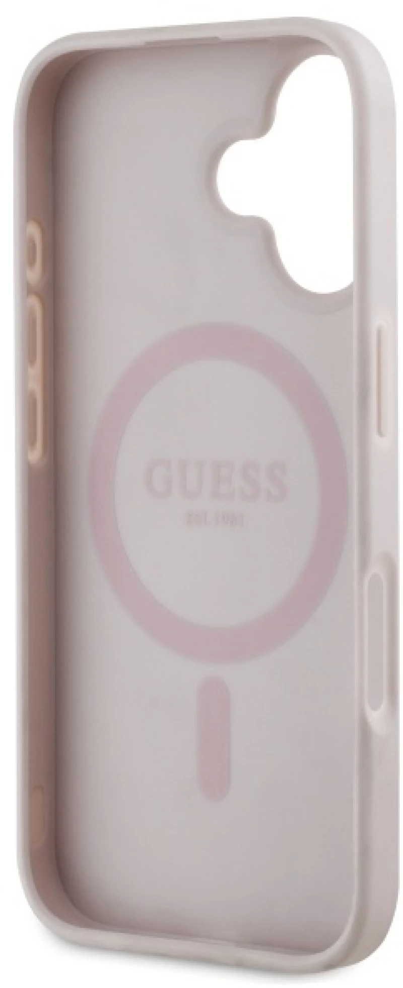 Guess GUHMP16SP4ROPEMCP iPhone 16 6.1" pink/pink hardcase 4G Flowers Print MagSafe