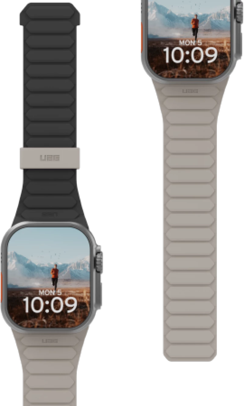 UAG Pathfinder Silicone Double-Sided Magnetic Strap for Apple Watch 42 / 44 / 45 / 46 / 49mm - Black-Gray