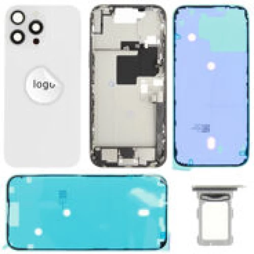 For iPhone/iPad (AP16PM0024WPSP-B) Rear Cover (Pulled B) incl. small parts - White, For iPhone 16 Pro Max