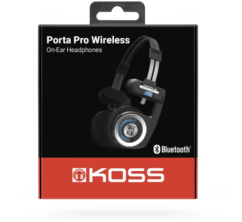 Koss - Headphone PortaPro Wireless 2.0 On-Ear - Black / Electronics
