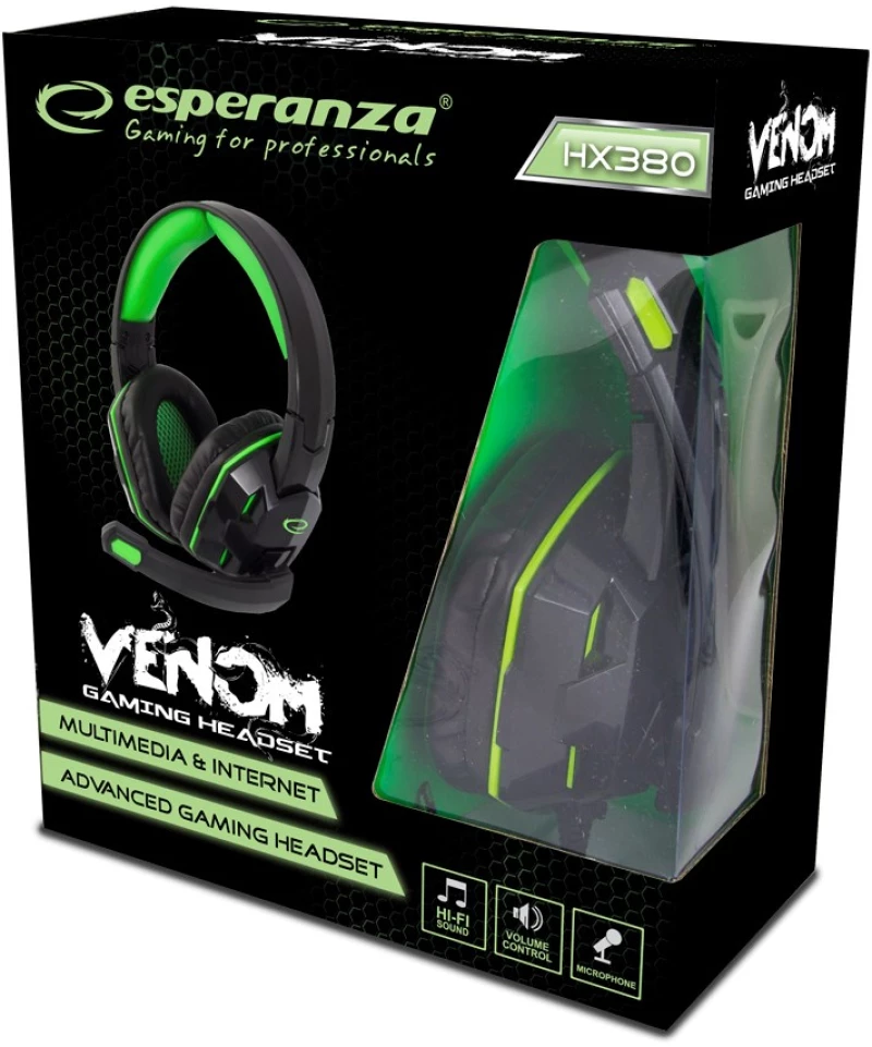 Esperanza EGH380 Head-band Black,Green