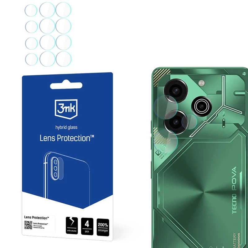 Hybrid Glass for Camera Lens 3mk Lens Protection for Tecno POVA 6 Pro