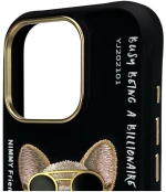 Nimmy Glasses Cool Dog Case for iPhone 16 Pro - Black