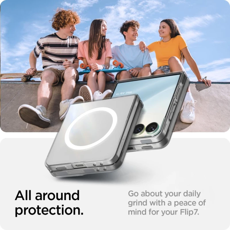 Spigen AirSkin Mag MagSafe Case for Samsung Galaxy Z Flip 7 - Clear and White