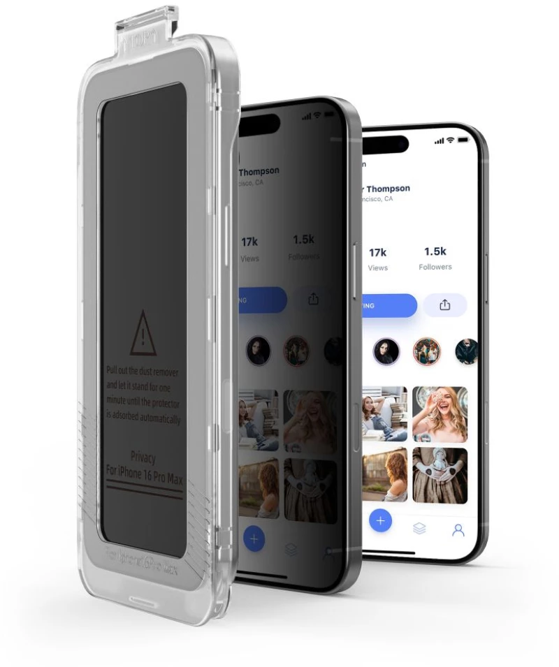 Tech-Protect Quick Set Spy+ Privacy Glass 2-pack for iPhone 16 Pro