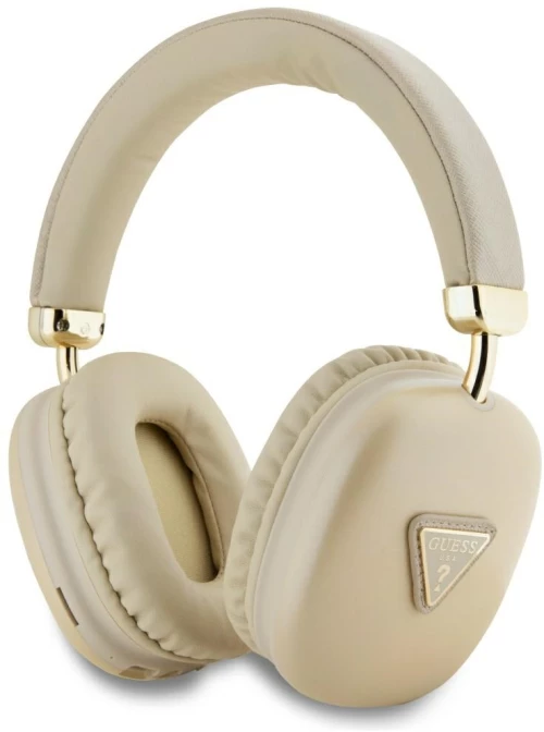 Guess Bluetooth 5.3 Metallic Triangle Logo Gold Over-Ear Headphones