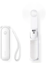 Jisulife Handheld Fan Life8 Plus Portable USB Fan with Power Bank Function 4500mAh and Flashlight - White