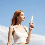 Jisulife Handheld Fan Life8 Plus Portable USB Fan with Power Bank Function 4500mAh and Flashlight - White
