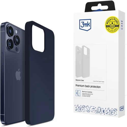 3mk Silicone Case for iPhone 16 Pro Max - Navy Blue