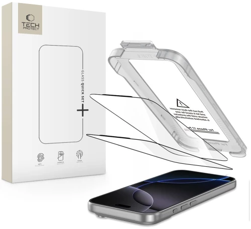 Tech-Protect Quick Set+ 2-pack tempered glass for iPhone 17 Pro - black