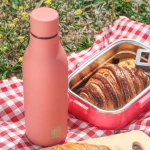 ECOLIFE ΦΑΓΗΤΟΔΟΧΕΙΟ ΟΡΘΟΓΩΝΙΟ DOUBLE WALL 850ML PINK- 33-BO-9050
