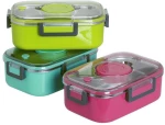 ECOLIFE ΦΑΓΗΤΟΔΟΧΕΙΟ ΟΡΘΟΓΩΝΙΟ DOUBLE WALL 850ML PINK- 33-BO-9050