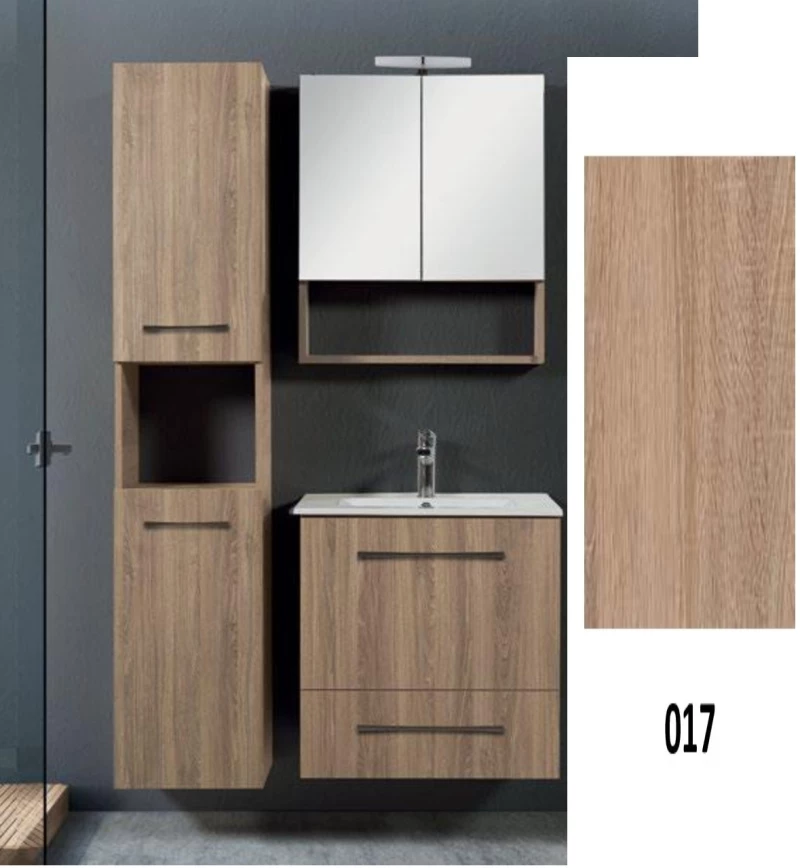 Έπιπλο Μπάνιου MDF Laminate Dual M 60cm Βάση, νιπτήρας, καθρέπτης  Στήλη: Χωρίς Στήλη 017