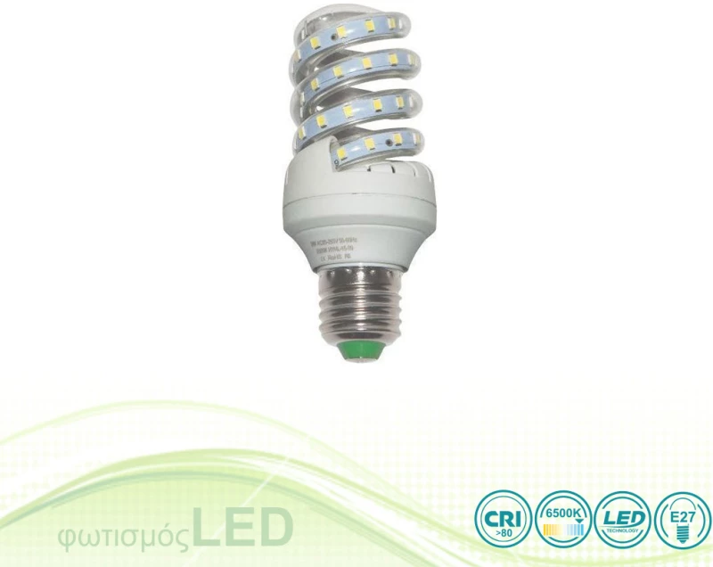 Λαμπτήρας Led E27 9W Spiral- Cool Day Light (6000-6500K)