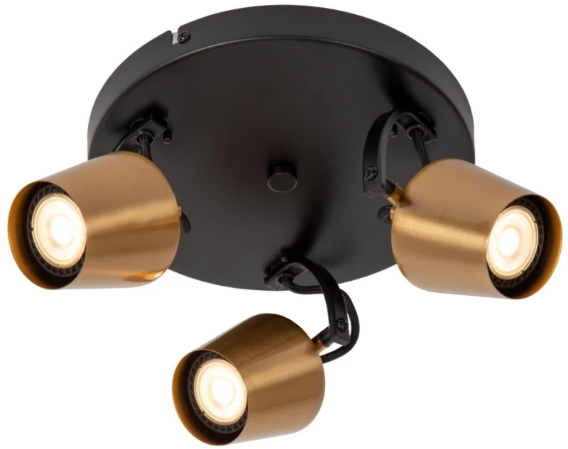 Lucide EMILE - Ceiling spotlight - Ø 23 cm - 3xGU10 - Matt Gold / Brass - 51901/13/02