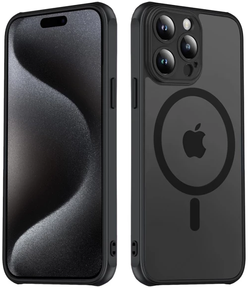 Hybrid Θήκη Σιλικόνης Με Magsafe & Metal Camera Lens Protection iPhone 16 Pro Μαύρη