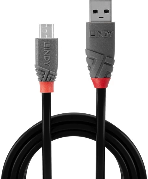 Lindy LY-36735 Regular USB 2.0 to micro USB Cable Μαύρο 5m
