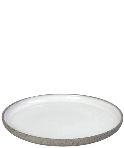 Sandy στρογγυλό κεραμικό ρηχό πιάτο με λευκό εσωτερικό και εξωτερικό σε γκρι απόχρωση σετ 5 τεμαχίων 19 εκ