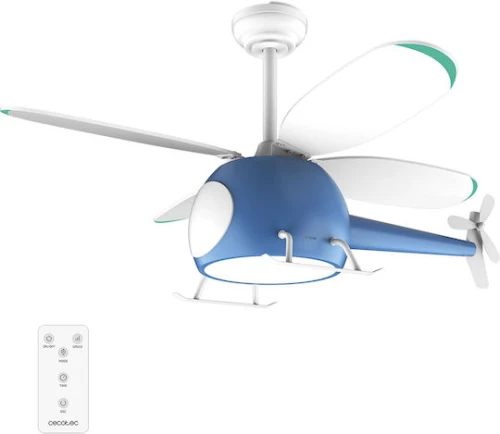 Cecotec EnergySilence Aero 4600 Helicopter Ανεμιστήρας Οροφής 100cm με Φως και Τηλεχειριστήριο Μπλε