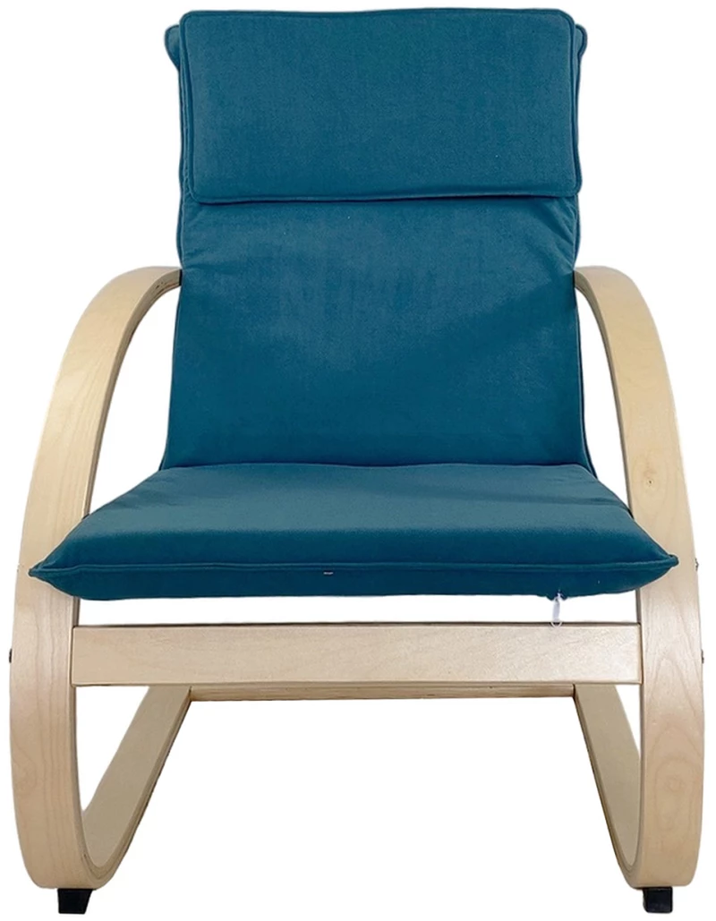 Πολυθρόνα VESNA Μπλε/Φυσικό Ύφασμα/Ξύλο 67x78x92cm
