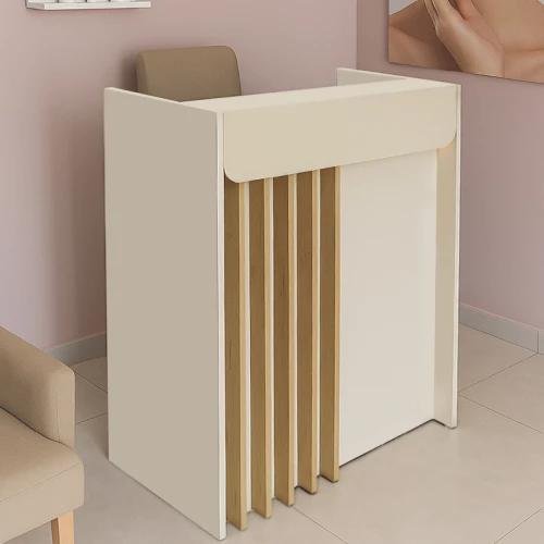 Γραφείο υποδοχής - reception Karibu με LED χρώμα sandstone - sepet oak 90x40x100εκ.
