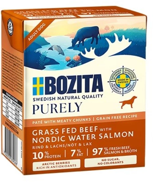 BOZITA Purely Pat Duoprotein Beef and salmon - wet dog food - 370g