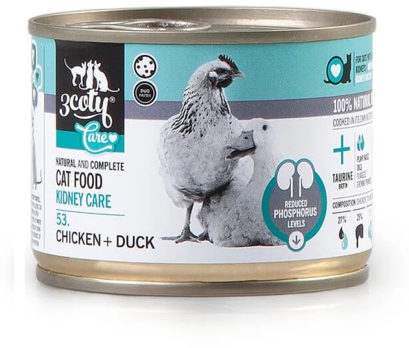 3COTY 53. Chicken + duck Kidney Care - wet cat food - 180g