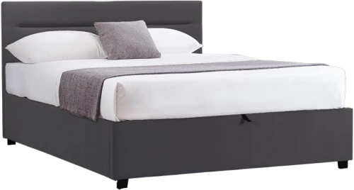Κρεβάτι Molito pakoworld βελούδο σε μαύρη απόχρωση με αποθηκευτικό χώρο120x200εκ