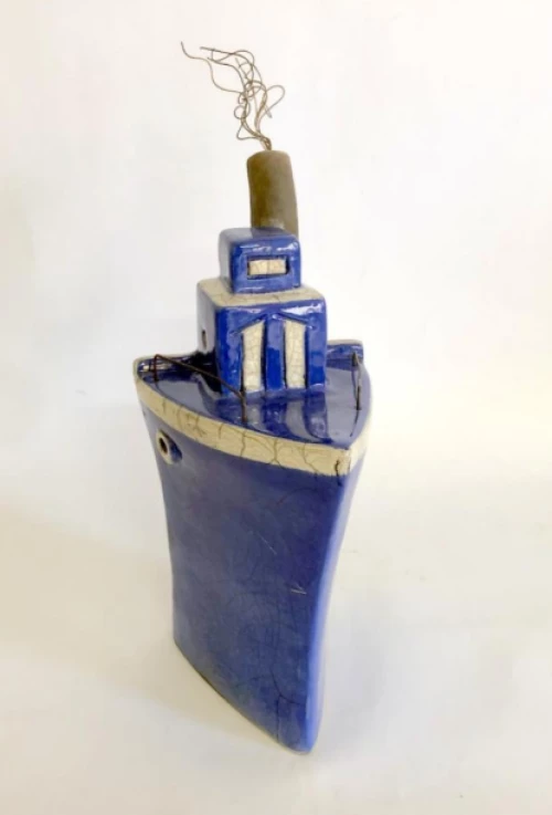 Χειροποίητο Kεραμικό Βαπόρι 28εκ.