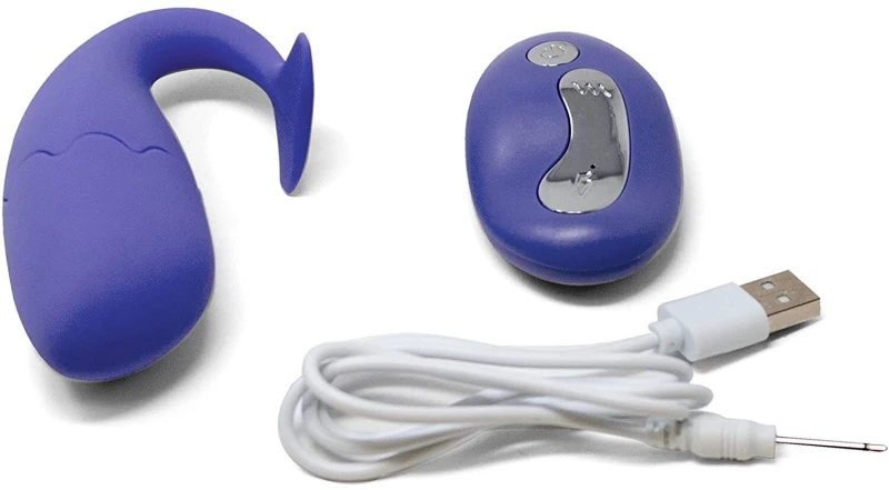 EVOQUE RECHARGEABLE VIBRATING EGG WITH CONTROL BARINE PURPLE